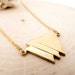 art deco necklace - vintage brass