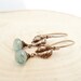 diana earrings - green mystic quartz, brass leaf charms, oxidized brass ear wires