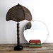 Table Lamp - Vintage Table Light with Woven Cane Shade, Desk Lamp