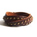 Dark Brown Leather Bracelet With Copper Rivets