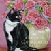 Tuxedo and Roses, Black and White Cat Giclee Fine Art Print, Floral, Signed A E Ruffing, on 8.5 x 11 inch art paper