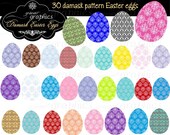Easter Egg Clipart, Damask Pattern, Easter Egg Clip Art, Easter Clip Art, Digital Easter, Clip Art, Instant Download Il_170x135