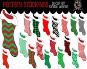 Christmas Stocking Clip Art Christmas Clipart Digital Clip Art Printable Christmas Stocking Invitation Clipart - Instant Download Il_170x135