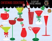 Christmas Clipart Drink Clipart Digital Christmas Invitation Clip Art Party Clipart Martini Clipart Printable - Instant Download Il_170x135