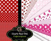 Heart Digital Paper Digital Heart Paper Printable Heart Background Paper Party Paper Valentine - Instant Download Il_170x135