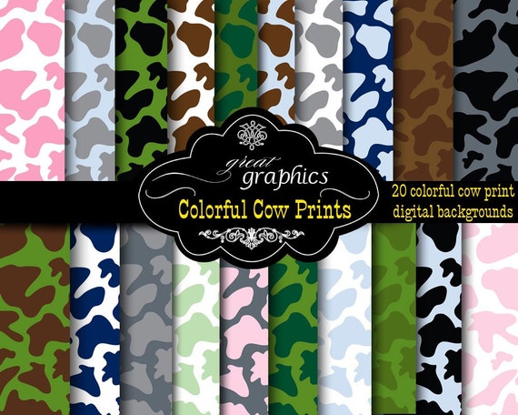 Cowhide Cow Print Paper Animal Print Paper by GreatGraphics