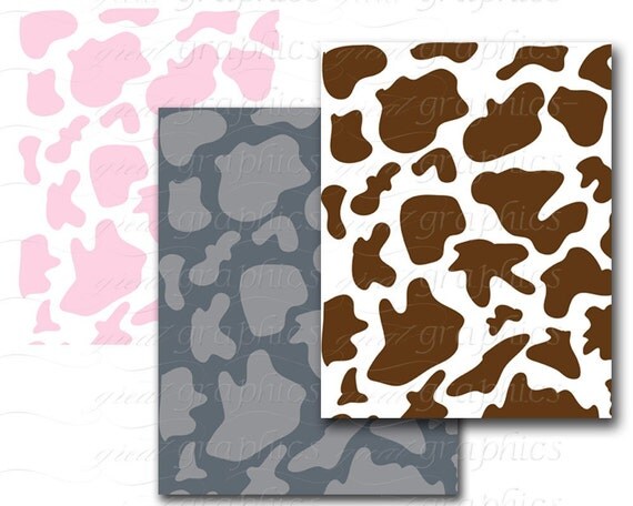 Cowhide Cow Print Paper Animal Print Paper by GreatGraphics