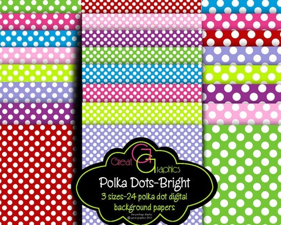 Polka Dot Paper Polka Dot Printables Digital Polka Dot Paper