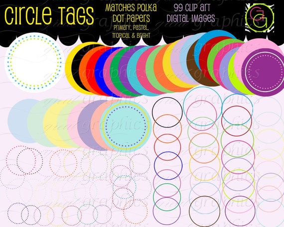 Circle Frame Digital Clipart Frame Clip Art Printable Dot Circle Clipart Digital Frame Scrapbook Clip Art - Instant Download Il_570xn