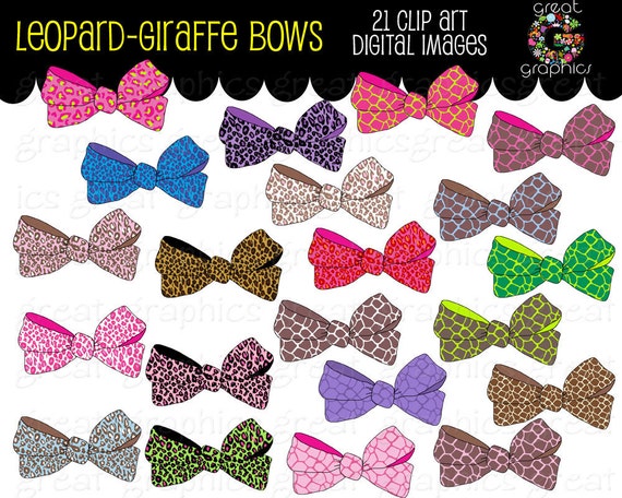 Digital Clip Art Bow Clipart Leopard Print Bow Printable Clipart Digital Bow Clip Art Instant Download Il_570xn