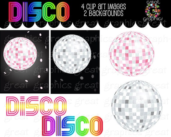 Disco Ball Digital Clip Art Disco Party Retro Clipart Dance Clipart 70s Disco Party Clipart Digital Retro Clip Art - Instant Download Il_570xn