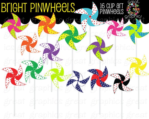 Pinwheel Clip Art Digital Clipart Printable Party Clipart Birthday Party Clipart Party Clipart - Instant Download Il_570xn