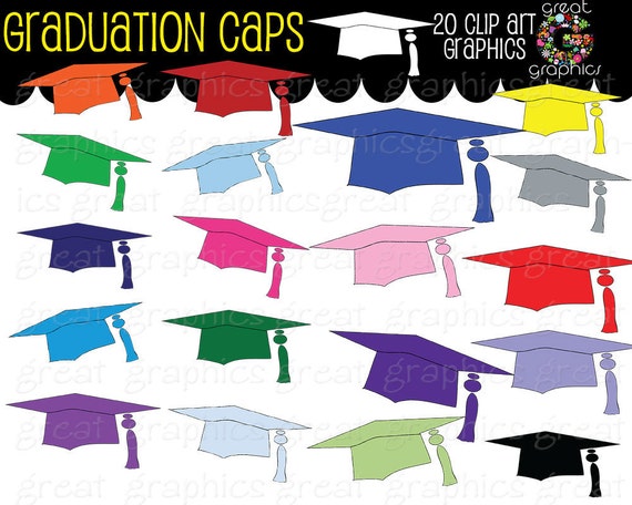 Graduation Clip Art Graduation Cap Clipart Digital Clip Art Printable Graduation Digital Clipart Instant Download Il_570xn