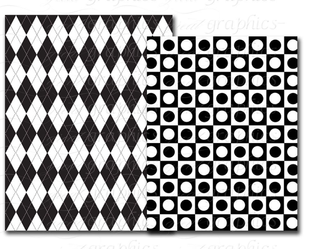 Black and White Digital Paper Black and White Stripe Printable