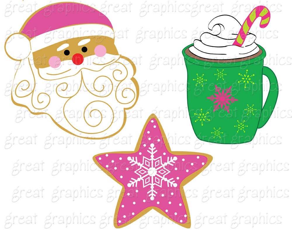 Christmas Cookie Clip Art Christmas Clipart Digital Christmas