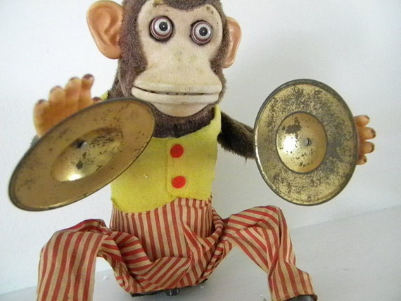 stuffed monkey with cymbals