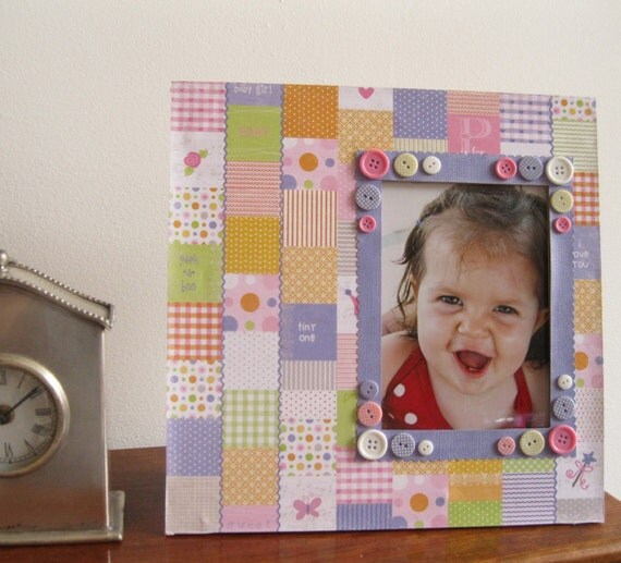 5x7 Baby Themed Hand Decorated Picture Frame by FrameCreations