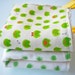 Set of 2 Double Gauze and Organic Terry Hand Towels / Wash Cloths - Green Frogs and Dots
