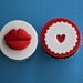 Fondant Lips and Hearts Love and Kisses Toppers for Cupcakes, Cookies or Mini-Cakes