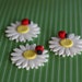 Fondant Daisy with Ladybug Flower Cupcake, Cookie or Mini-Cake Toppers for Birthday, Baby Shower, or Baptism Celebrations