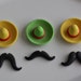 Mustache and Sombrero Fondant Toppers for Cupcakes Perfect for Birthday, Celebration and Cinco De Mayo Parties