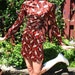 Vintage 60s Gogo Dress / Polyester Dress / Birds and Feathers / Mini Dress