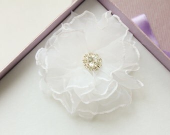 Flower Hair Clip, Bridal Hair Clip, Bridal Hair Flower, Flower Hair Accessories, White Hair Flower, Ivory Hair Flower, Flower Girl Hair Clip