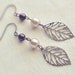 lilac and plum leaf earrings.