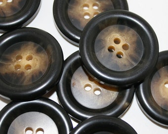 Large Buttons Brown. Brown Buttons. Large brown coat buttons. Lot of 4