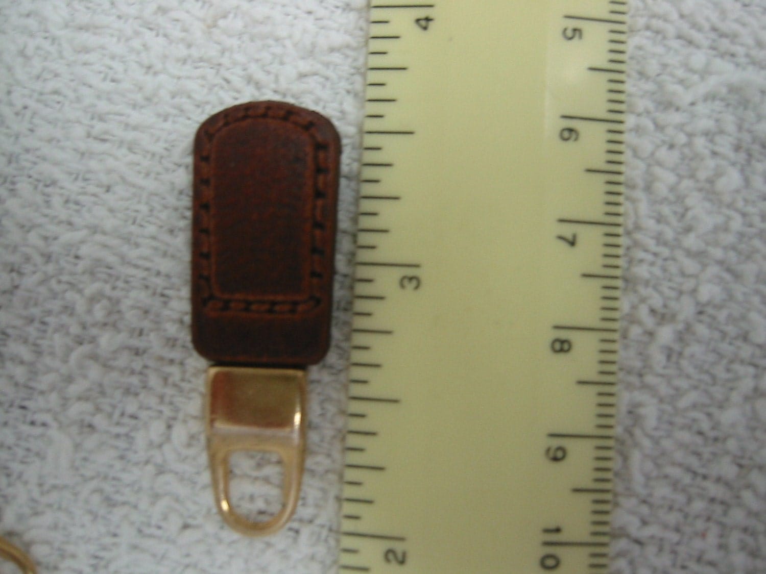 Zipper Pull Brown Imitation leather with Gold Lot of 5