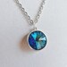Capri Blue Rivoli Necklace- Deep Aqua Blue With Flashes of Green and Dark Sapphire - Crystal Pendant Necklace, Birthstone