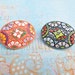 LAST PAIR - Retro Mosaic Vintage Hair Clips.Set of 2 Vintage German Mosaic Clips.Colorful.Red.Black.Vintage Hair Accessory.Repurposed