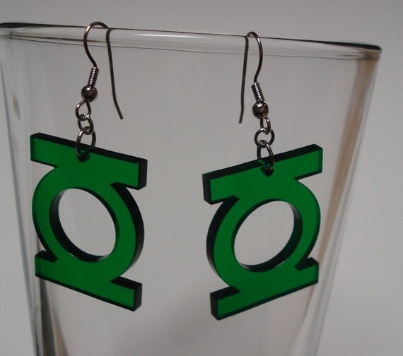 Green Lantern Inspired Earrings