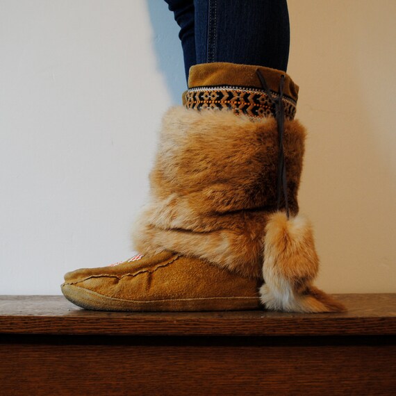 vintage boots / mukluks / moccasins size 7.5 8 by maisondhibou