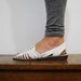 SALE vintage shoes / white leather woven huarache sandals (size 9)