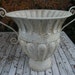 Reserved for "June", SALE, large vintage METAL URN, white, shabby chic, French cottage, country style