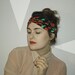 Cherry Pin-up Lover's Urban Turban, -handmade- -handsewn- with cherry bow on the back, fun party hat, 1920s style