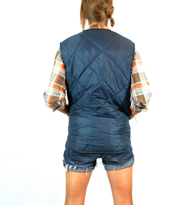 Vintage Quilted Vest by Big Smith in Navy Blue