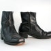 Vintage Zip Up Ankle Boots Snub Nose, in biker black 1980s Womens 8