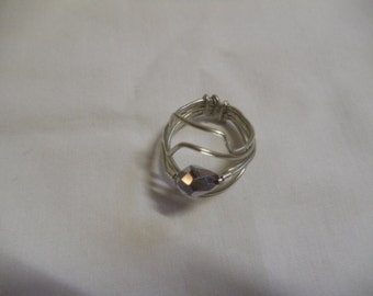 5 1/2" Silver Wire Wrapped Ring, Ring, Wire Wrapped