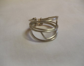 6 1/2" Silver Wire Wrapped Ring, ring, wire wrapped, silver