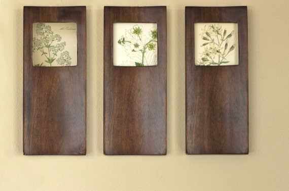 Framed Antique Botanical Prints set of 3 by bonnbonn on Etsy