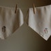 Vintage Linen Embroidered Botanical Napkins - set of 5