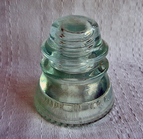 Vintage Hemingray 42 Glass Telephone Pole Insulator In Aqua