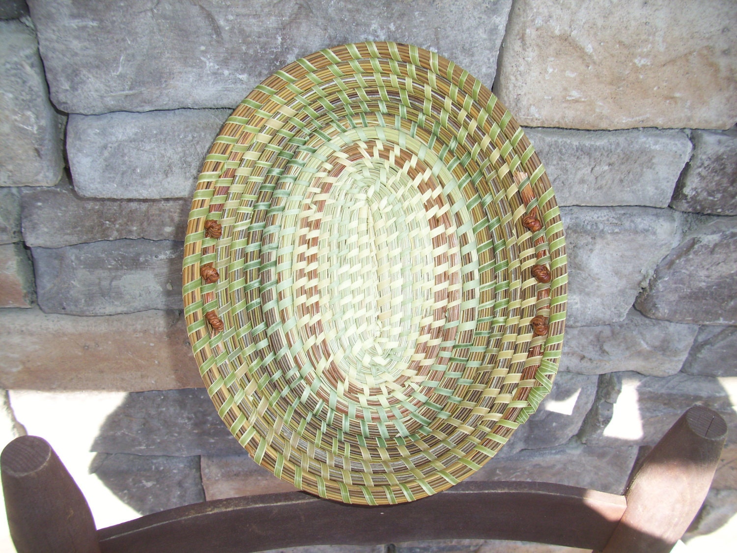 Gullah Sweetgrass OVAL Fanner Basket by SweetgrassBasketry
