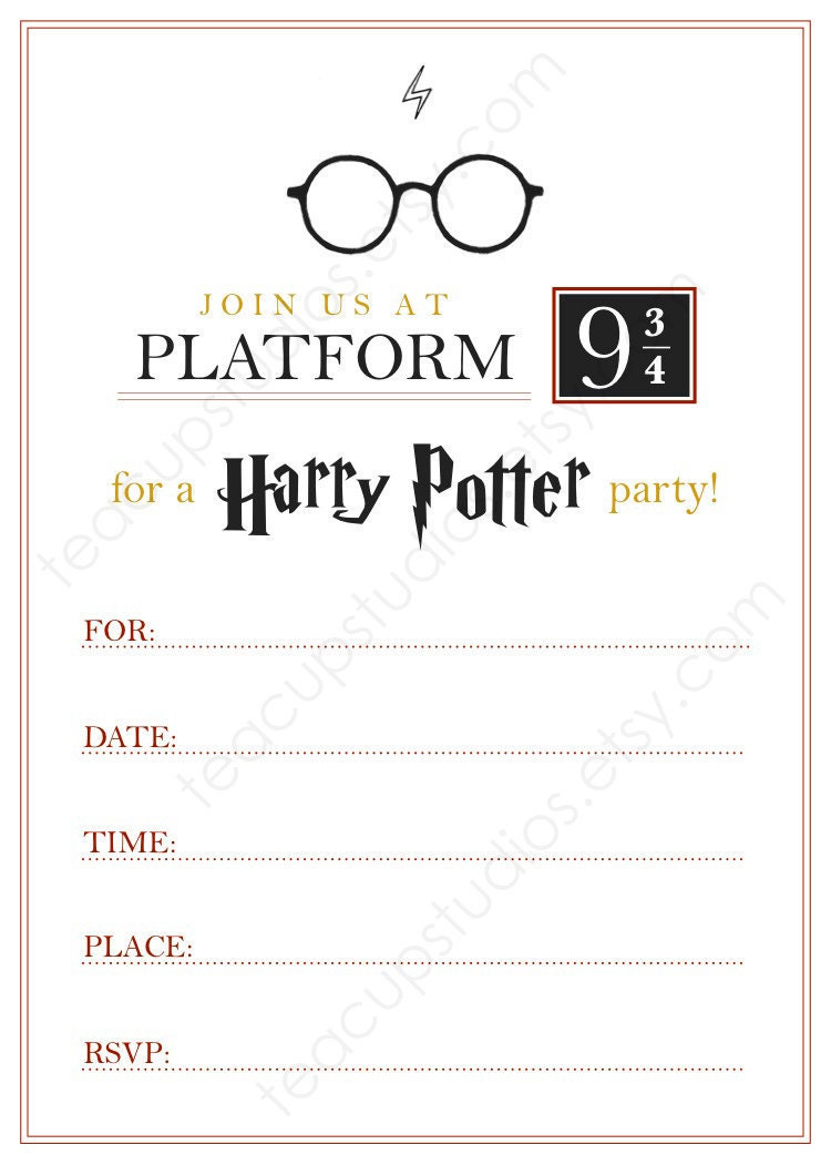 Free Printable Harry Potter Invitations 1