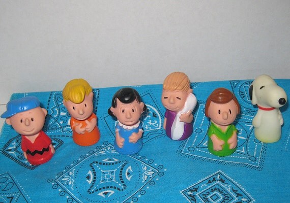 Vintage Rubber Peanuts Gang Figures Set of 6 by MySweetVulture