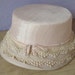 vintage pink women's pillbox white lace hat cap, velvet, synthetic, fashion,pittsburgh, ladies