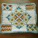 TREASURY ITEMS-1 Bargello Pillow Cover in Teal, Olive & Terracotta AND 1 Needlepoint Panel - Hot Pink and Olive Tulips