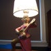 Restored Kitschy 1959 Balinese Mandolin Princess / Asian Figural Chalkware Lamp - No Shade